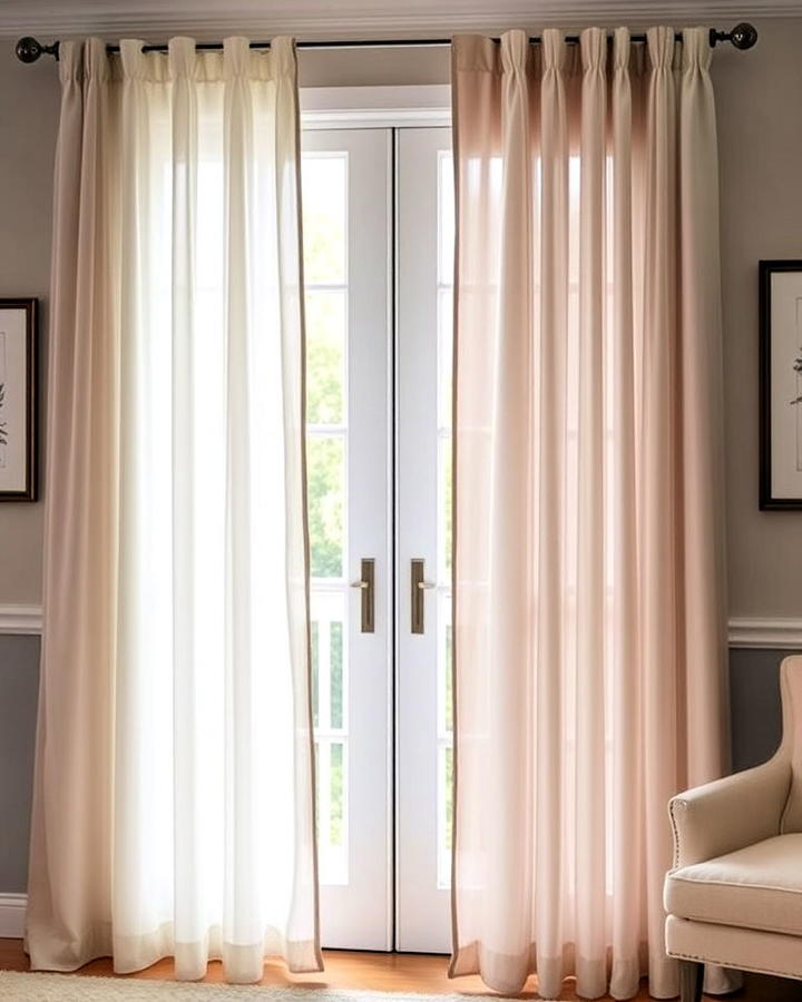 french door layered curtains for versatility