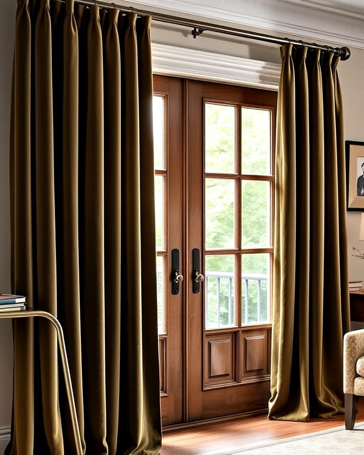 french door velvet curtains for luxurious style