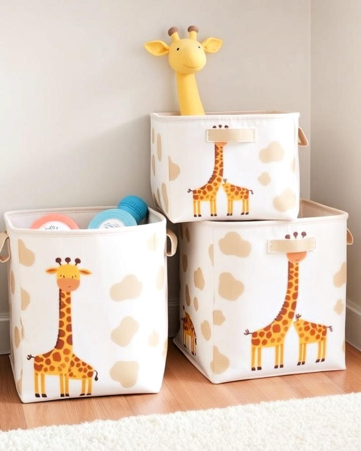 giraffe themed storage bins