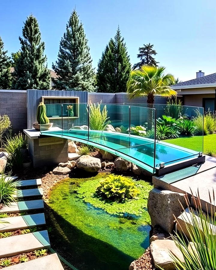 glass panel bridge for garden