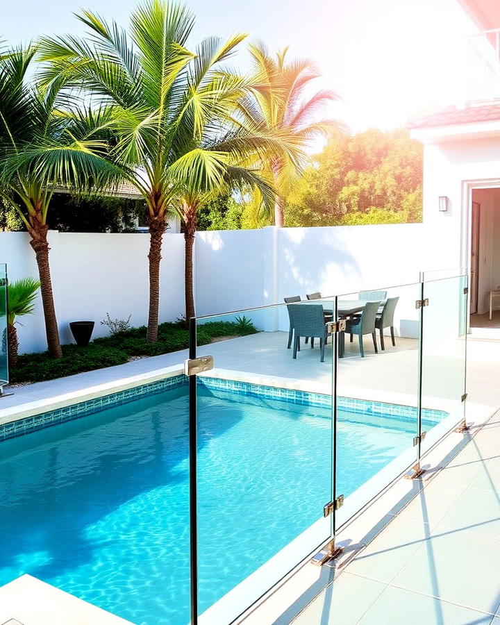 glass panel railings for pool