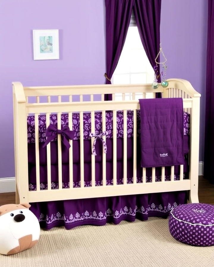 grape colored crib bedding for a pop of color