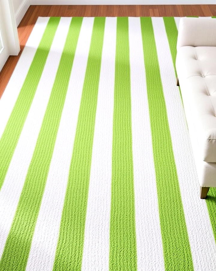 green and white striped living room carpet