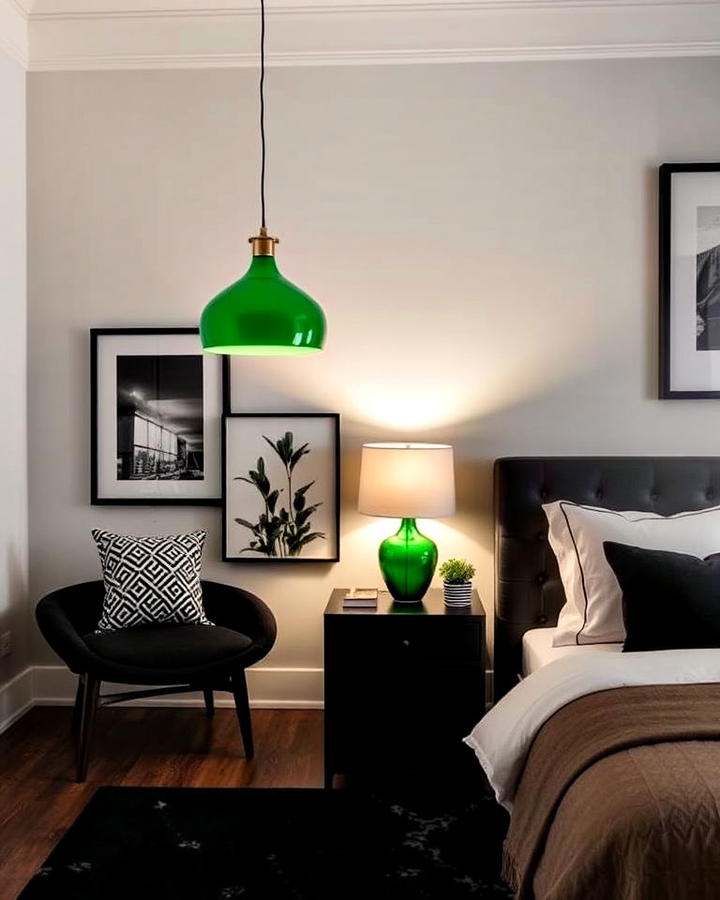 green statement lighting for a bold look