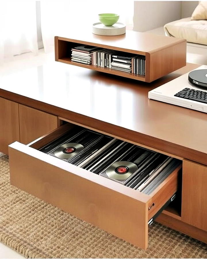 hidden cd compartment in coffee table