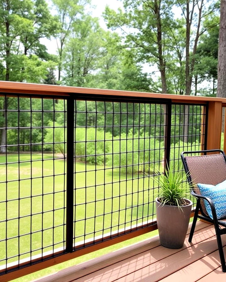 hog wire railing with sliding panels