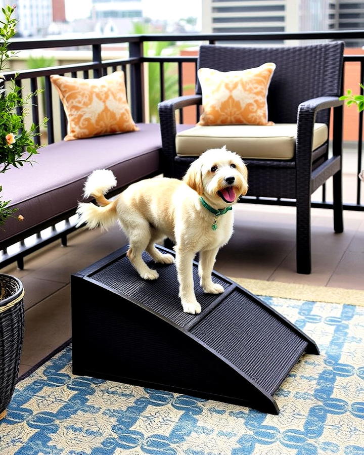 install a dog ramp or steps in balcony