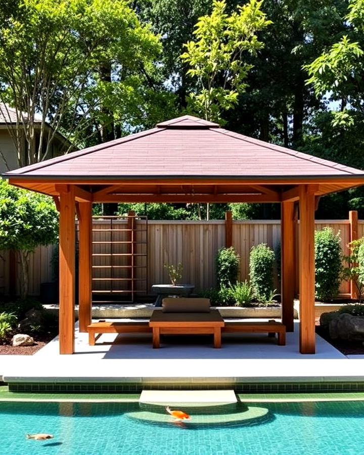 japanese inspired pool gazebo idea