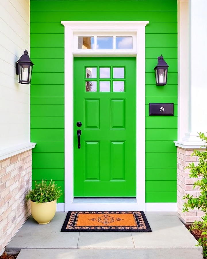 kelly green front door for vibrant energy