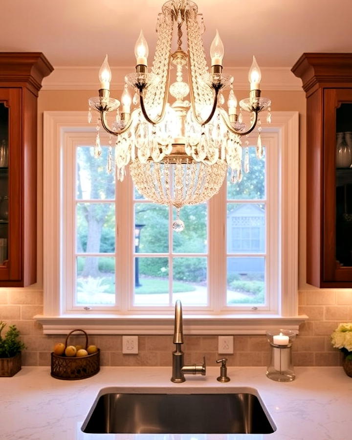 kitchen sink chandelier for a touch of elegance