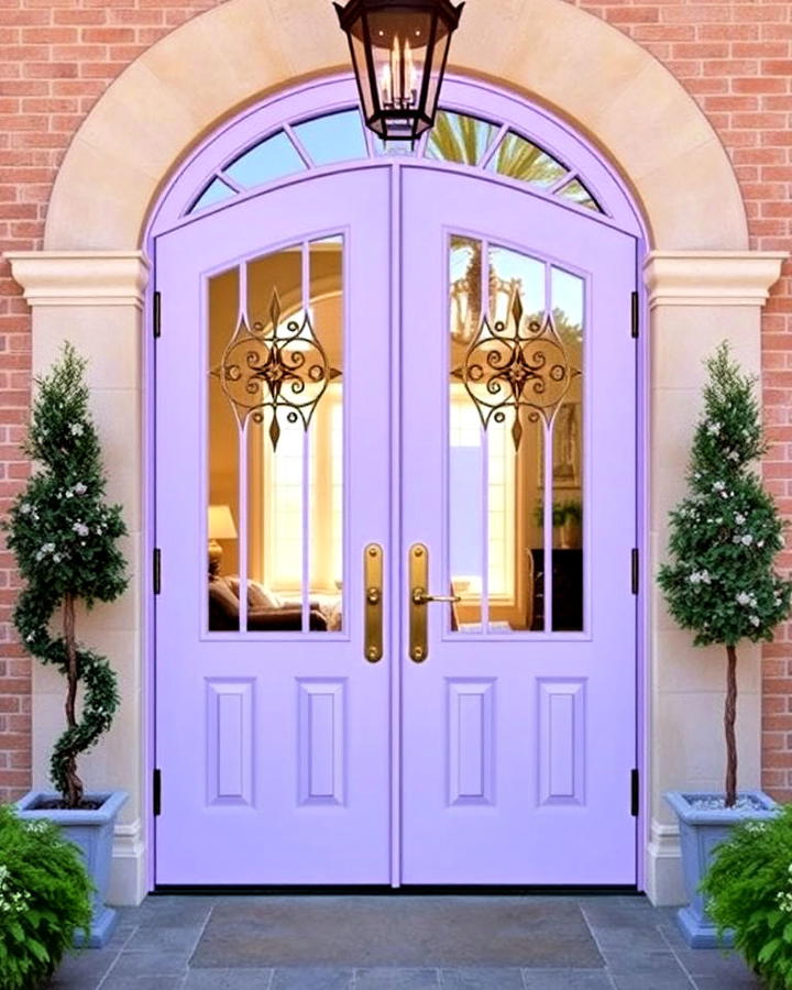 lavender double doors for grand entrances