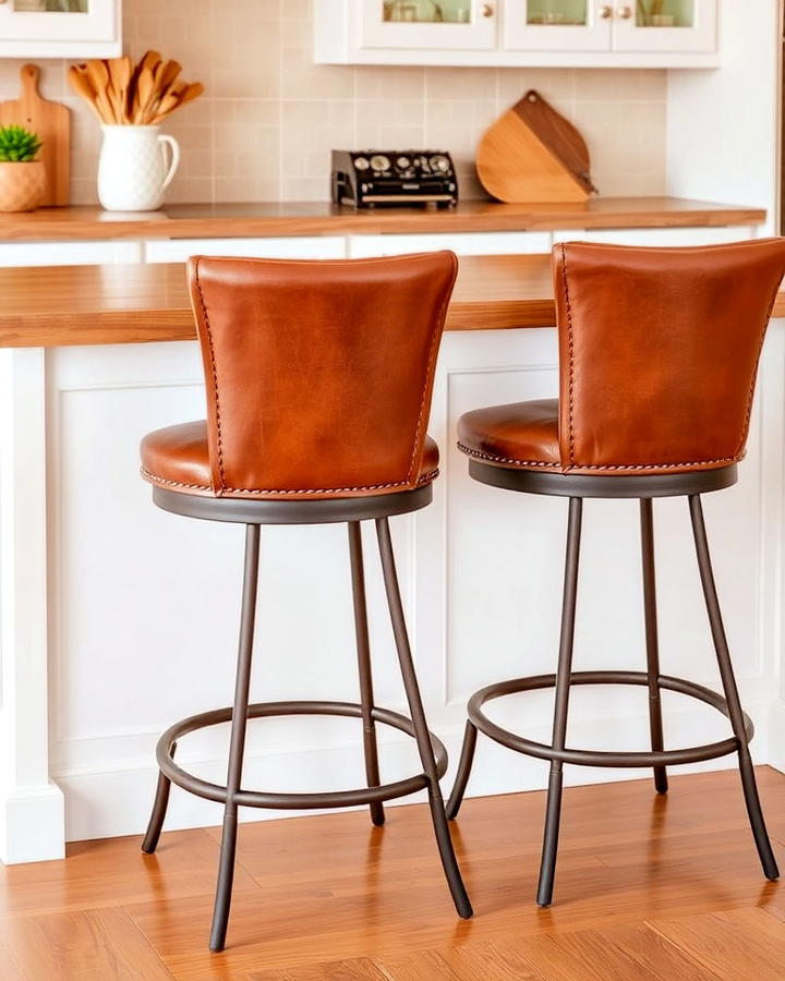 leather bar stools for kitchen