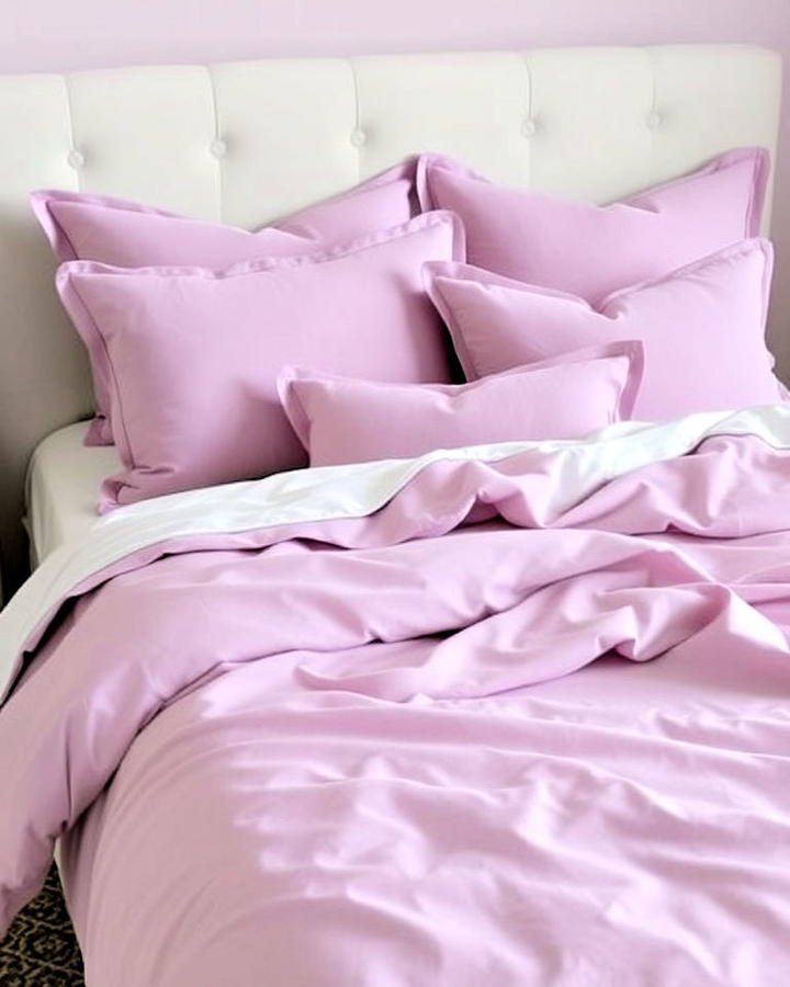 lilac bedding and throw pillows