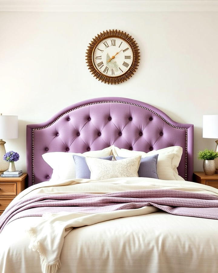 lilac upholstered headboard