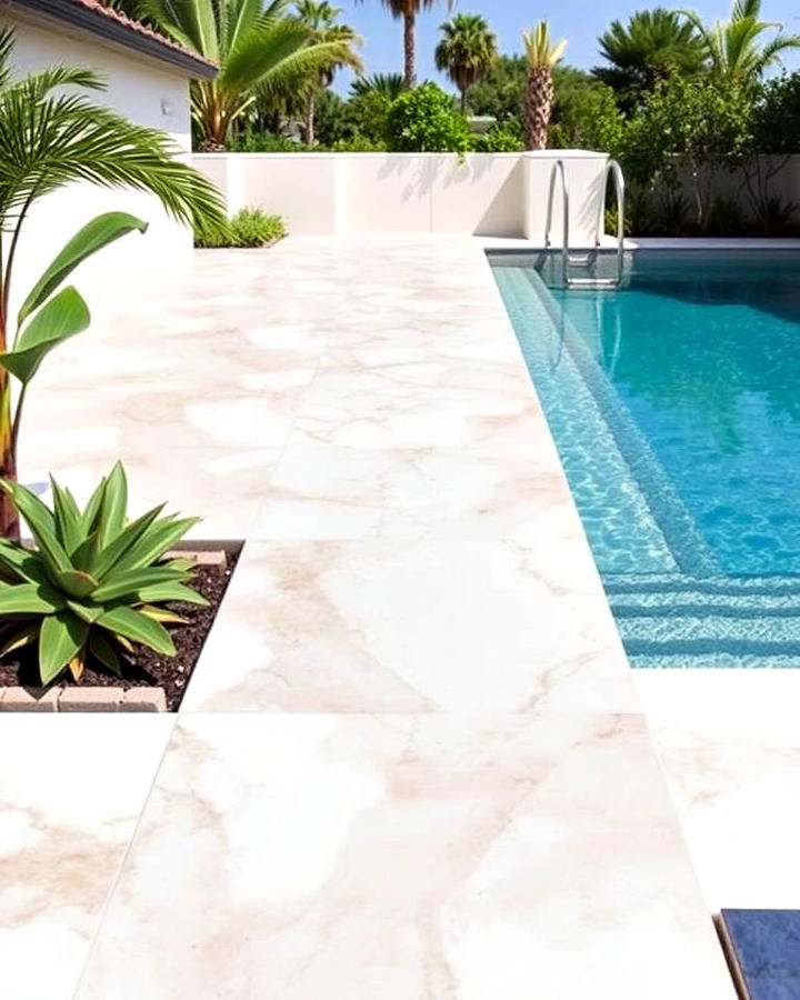 marble pathway for luxury pool