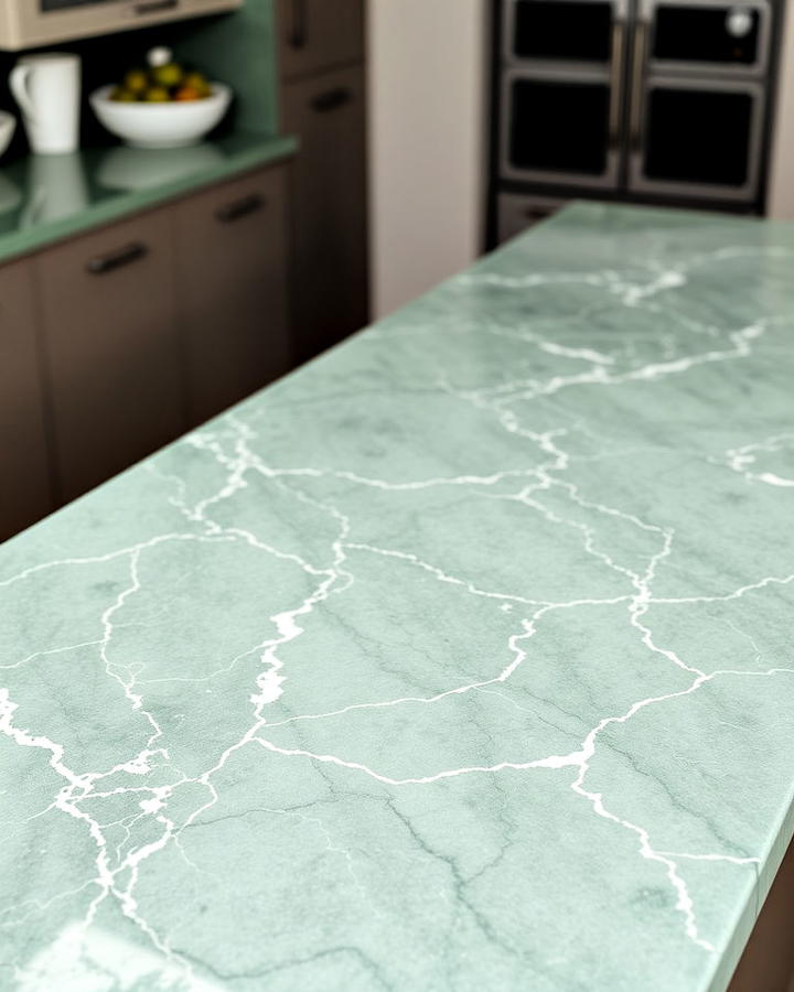 matte green marble countertop