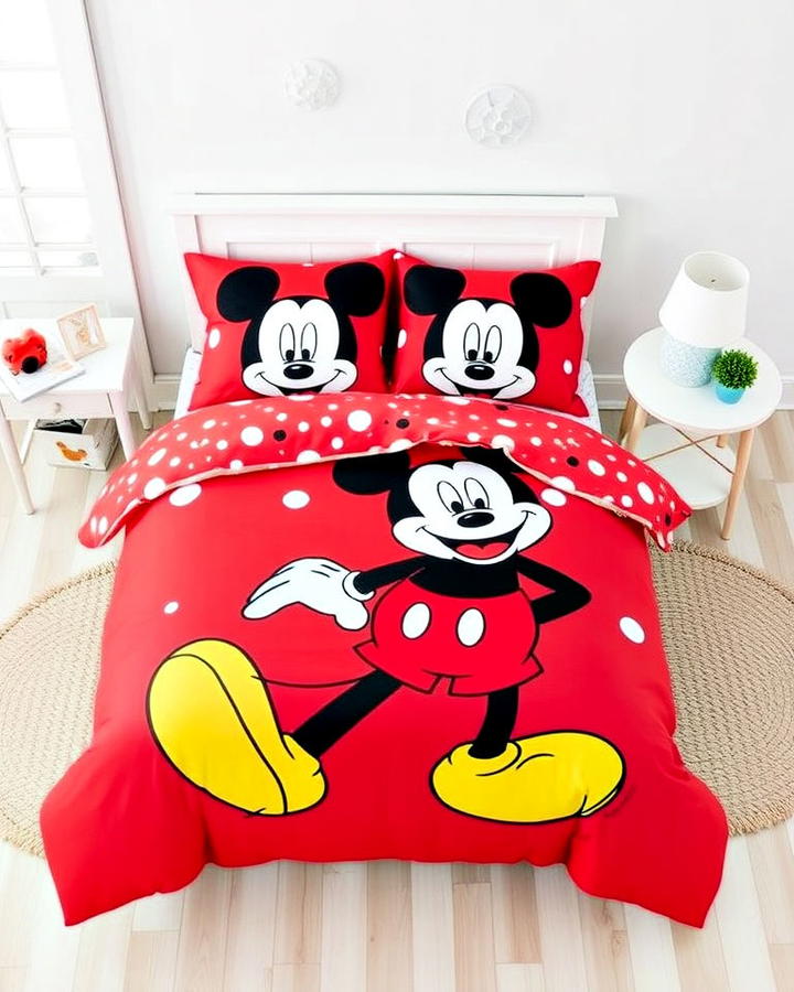 mickey mouse themed bedding