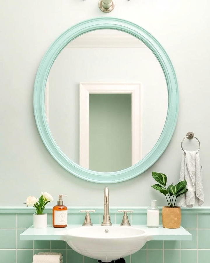 mint green mirror frame for a chic detail