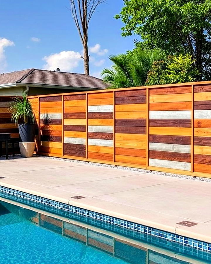 mixed material pool fence