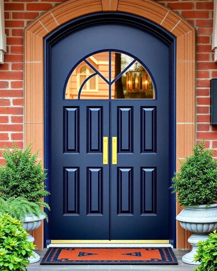 moody navy blue front door