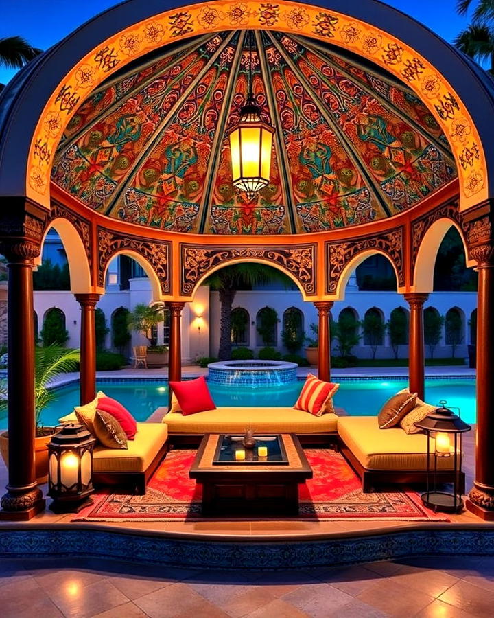 moroccan inspired pool gazebo design