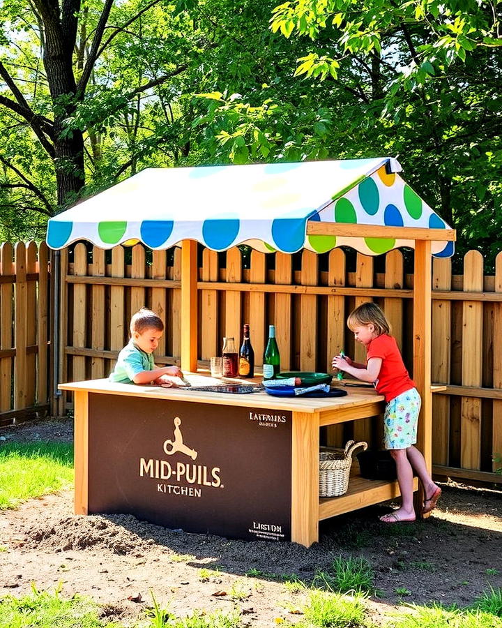 mud kitchen with roof or canopy