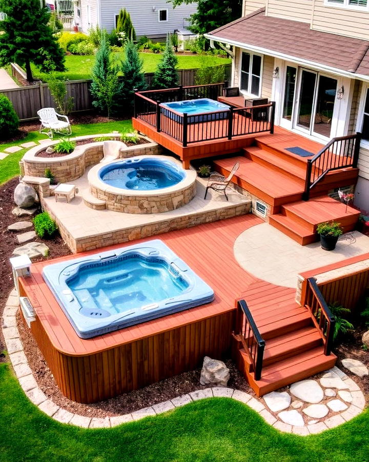 multi level hot tub design