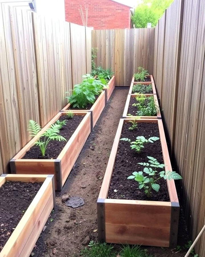 narrow and long raised beds