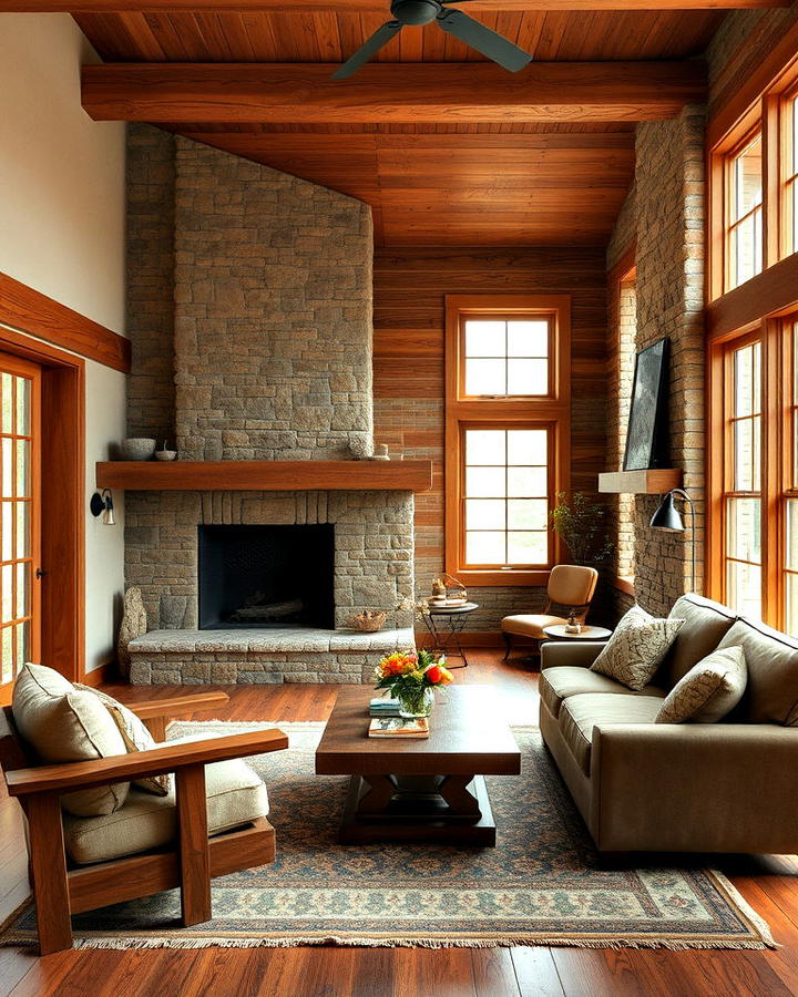 natural materials prairie style living room