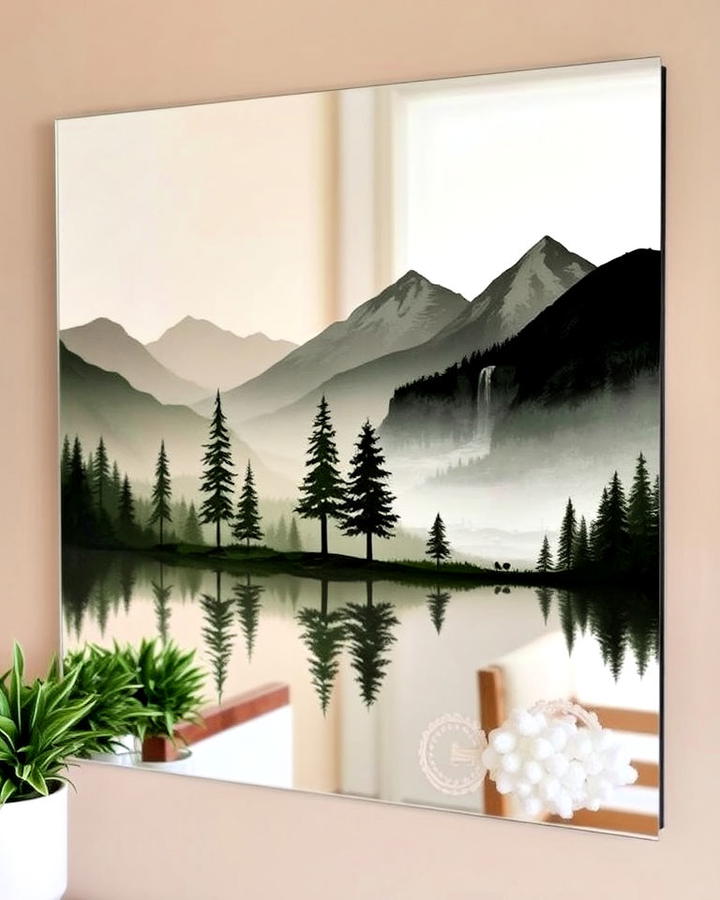 nature inspired scenes mirror painting