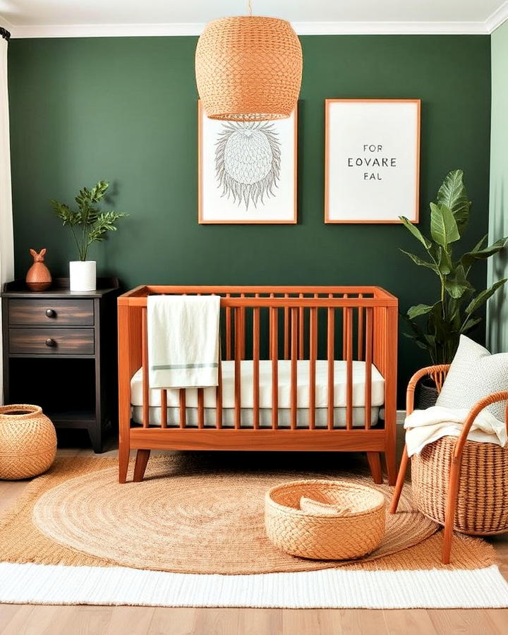 nature inspired textures for dark green nursery