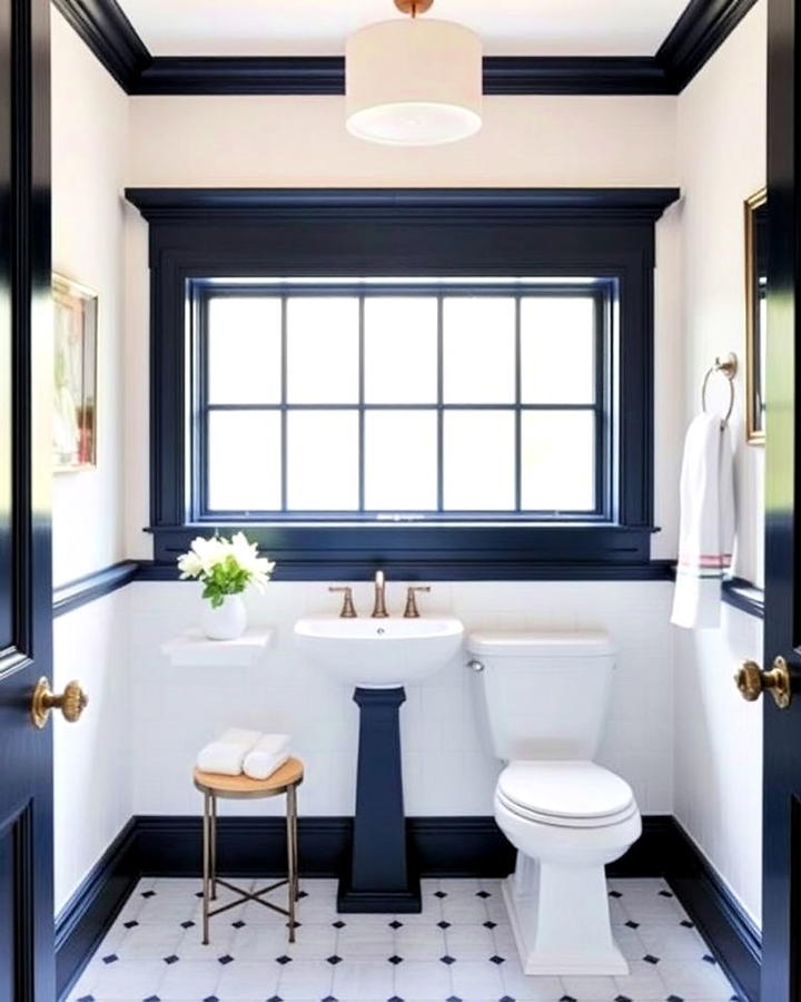 navy blue trim room for subtle impact