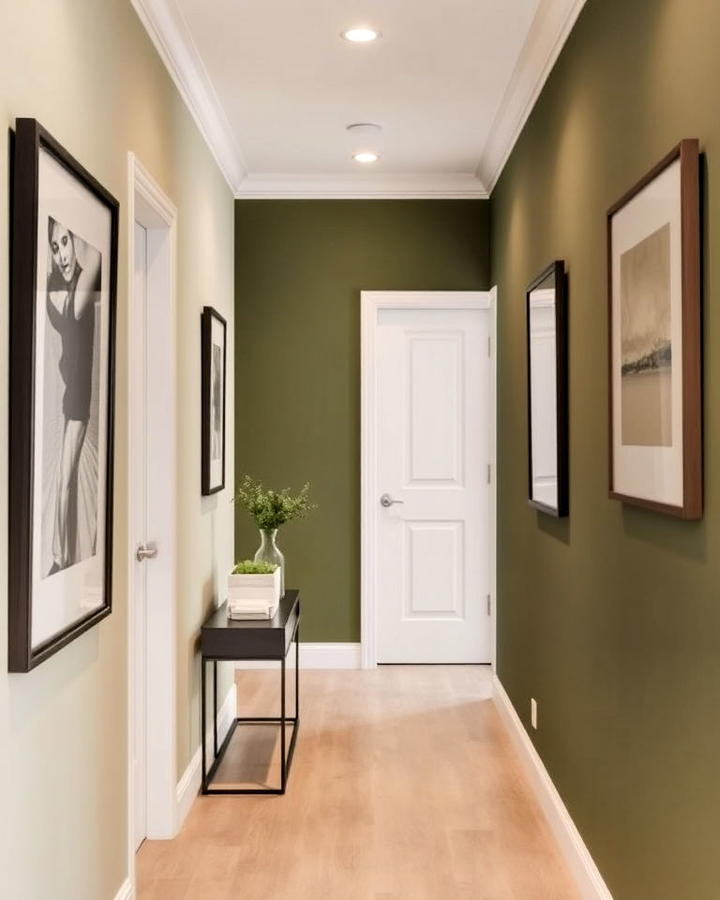 olive green hallway idea