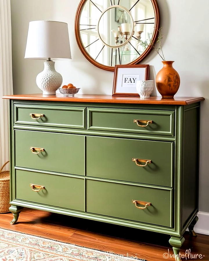 olive green painted furniture