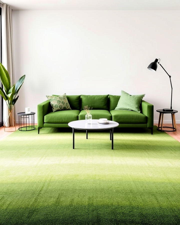 ombre green living room carpet