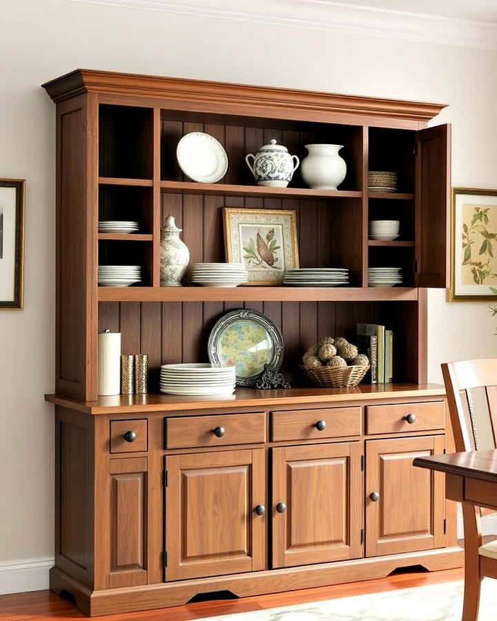 open and closed storage combination hutch