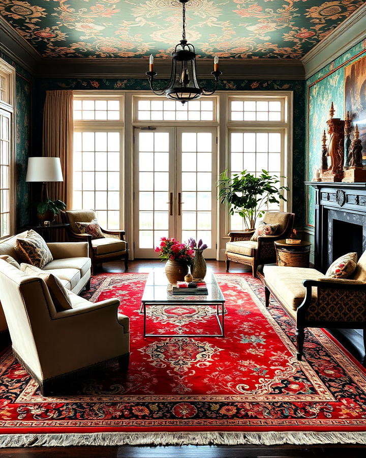 oriental rug for warmth and texture