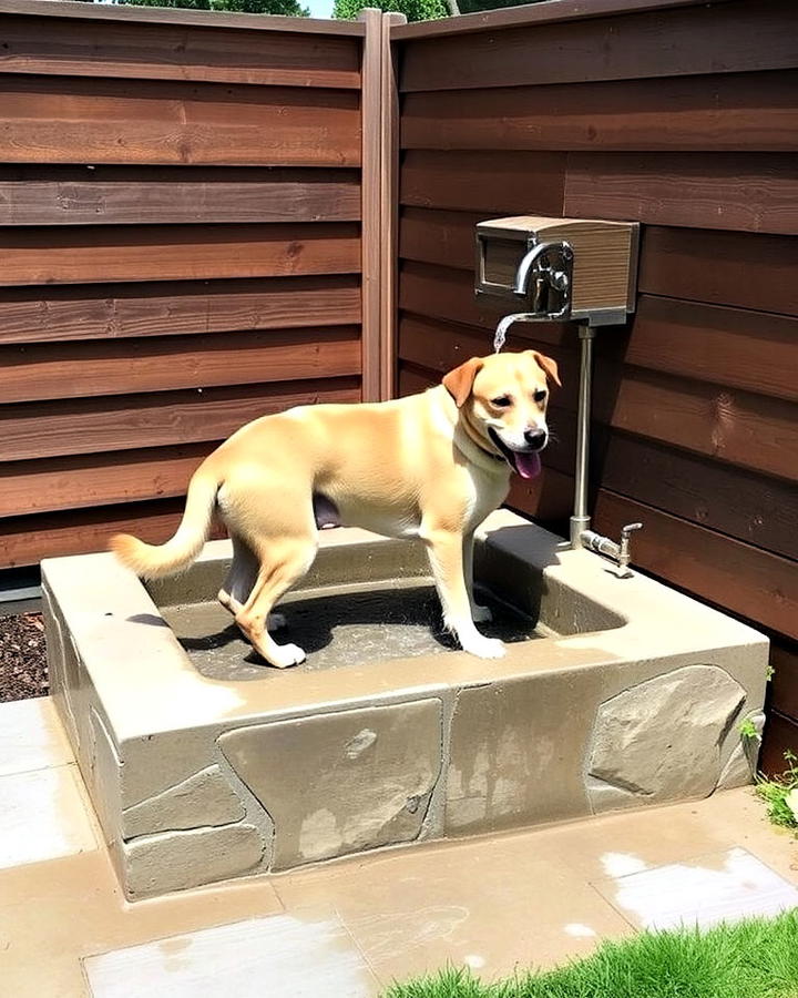 outdoor dog wash station with drainage