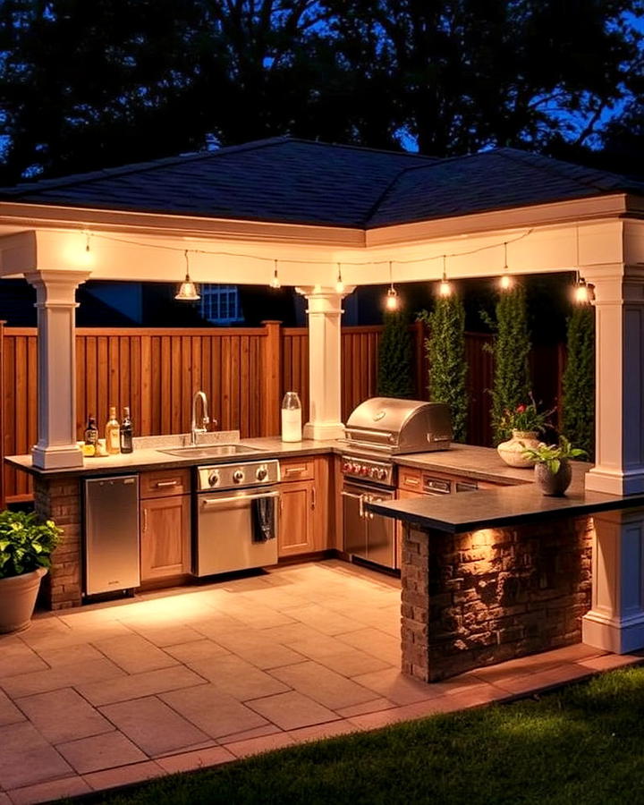 outdoor kitchen lighting for ambiance