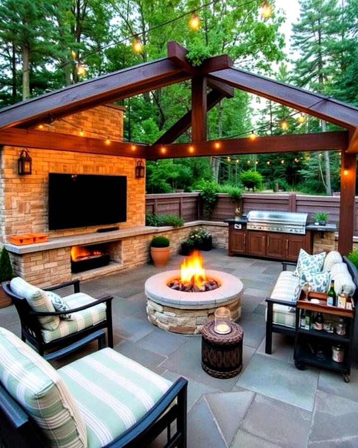 outdoor man cave patio idea