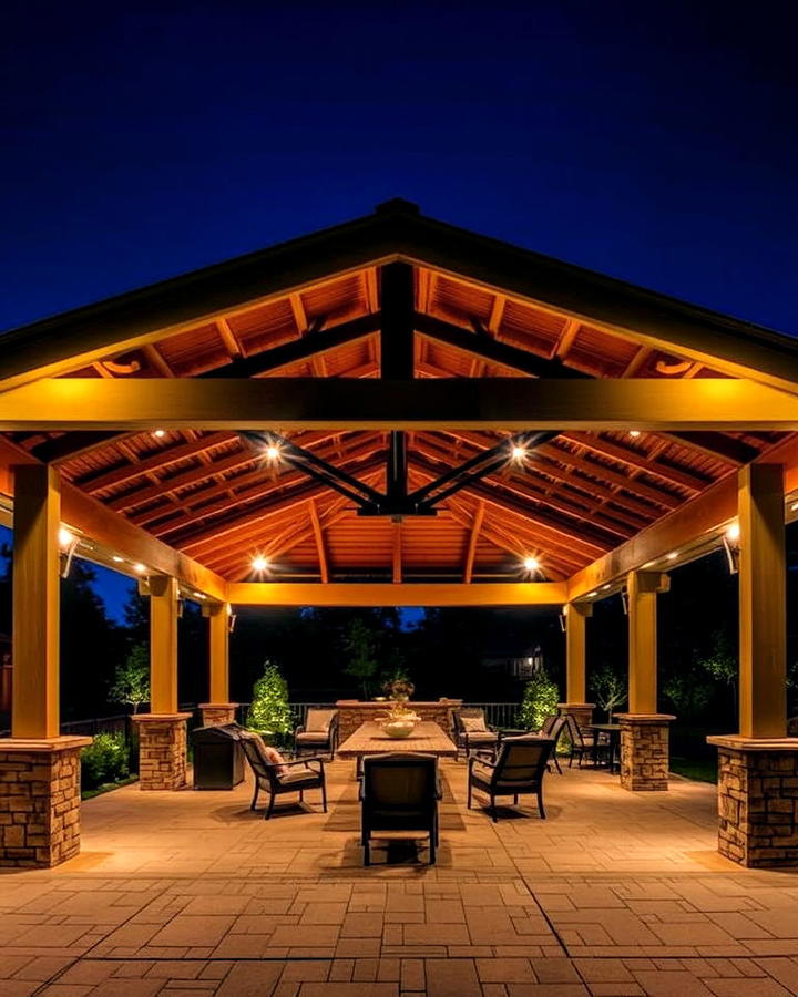 outdoor pavilion with led lighting