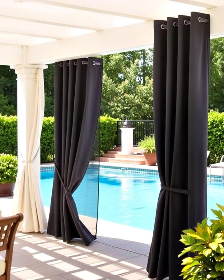 outdoor privacy curtains for pool