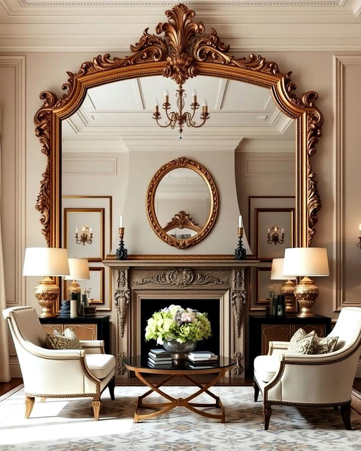 oversized mirrors in living room