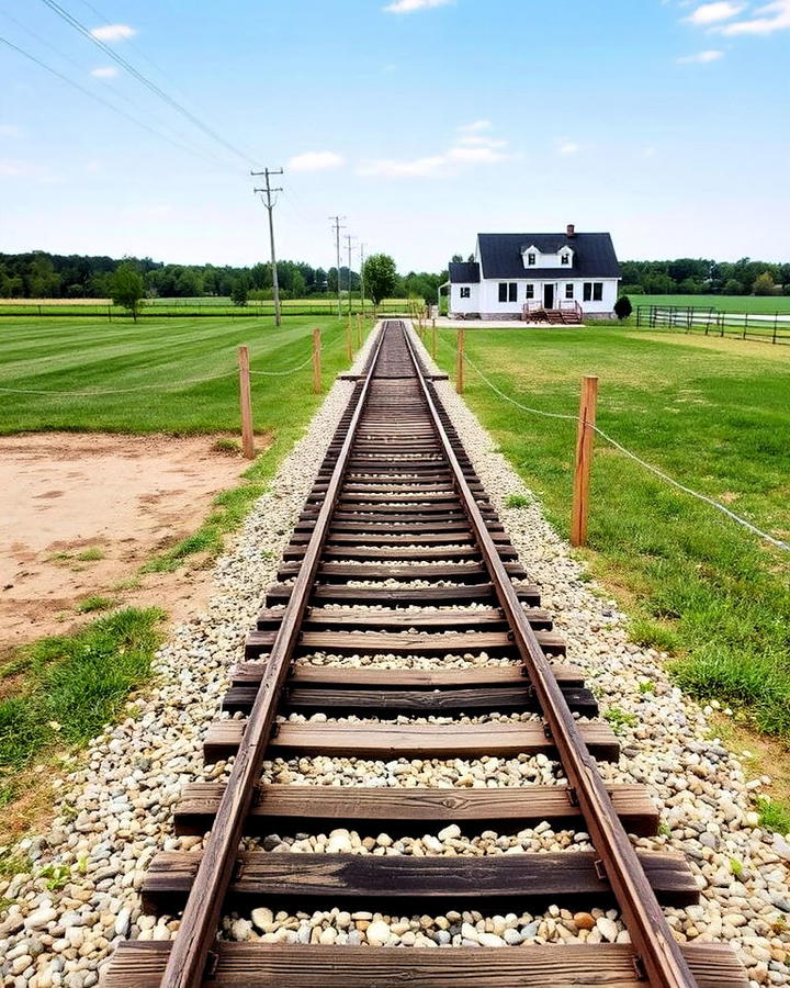 pathway with railroad ties