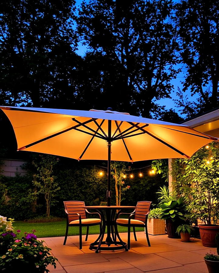 patio umbrella lights garden shade