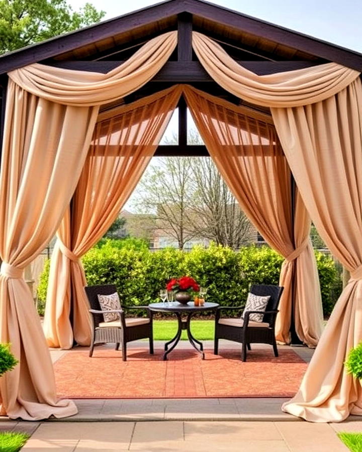 pavilion with draped curtains