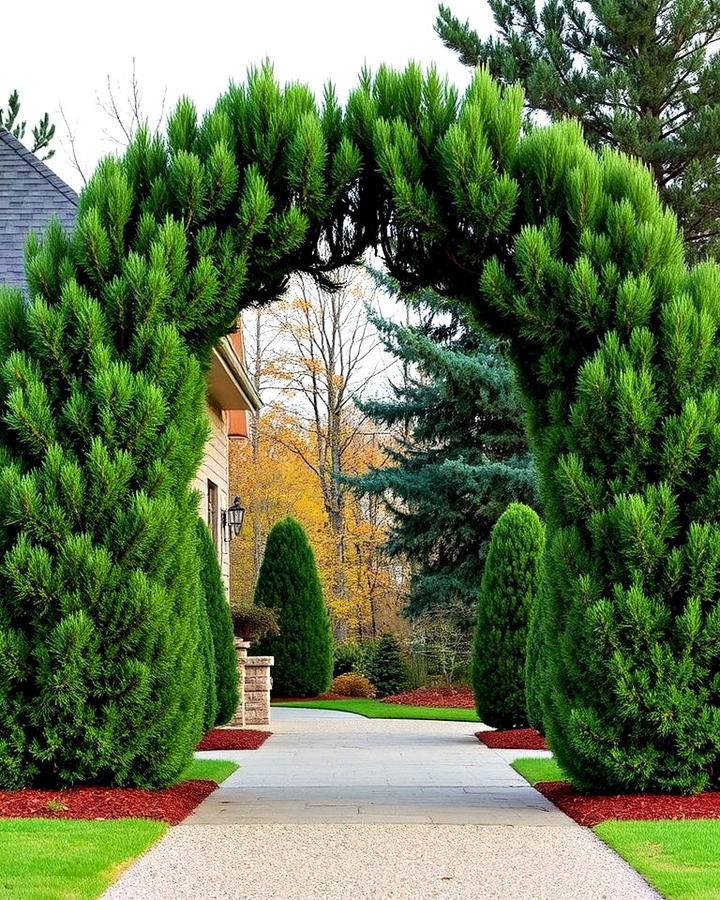 pine tree entryway arch