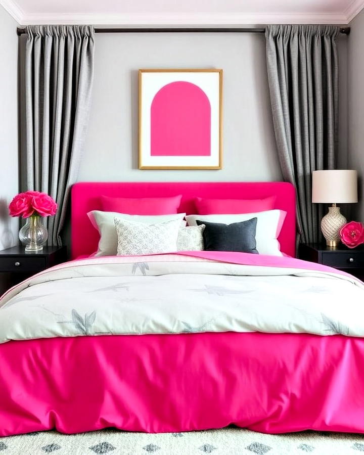 pink and gray palette bedroom