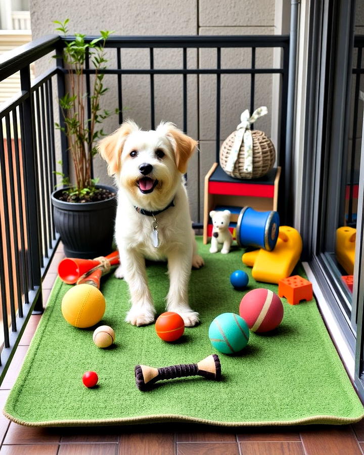 dog play area in balcony