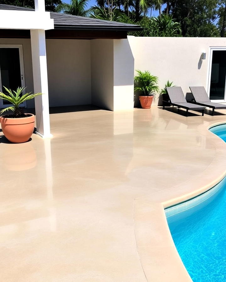 polished concrete deck idea